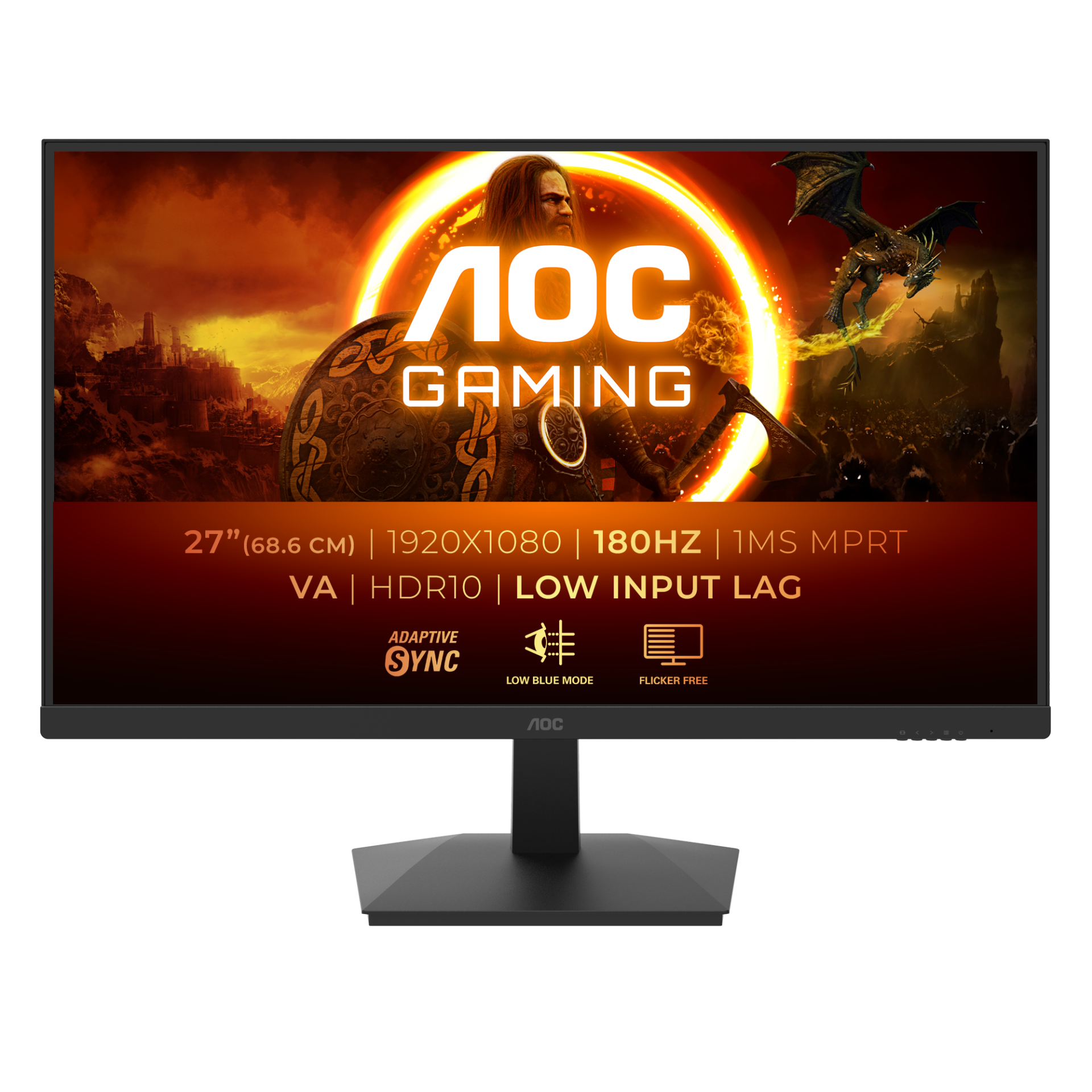 AOC 黒色ディスプレイ 180Hz AOC 黒色ディスプレイ 180Hz